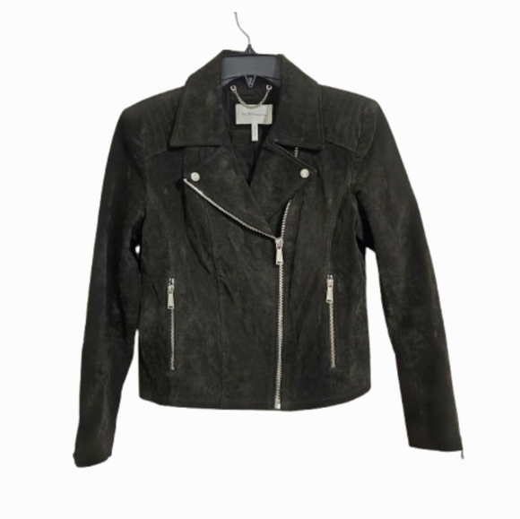 BCBGeneration Suede Leather Jacket Women's Size Large Dark Brown - Picture 1 of 13